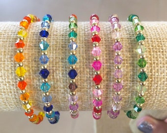Beaded Bracelet • Glass Beaded Bracelets • Crystal Beaded Bracelet