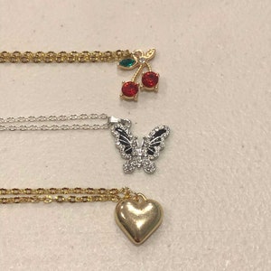Dainty Necklace • Pendant Necklace • Minimalist Necklace • Simple Gold Necklace • Cherry Necklace • Gold Heart Necklace • Butterfly Necklace
