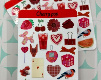 Hoja de pegatinas de vinilo Cherry Pop