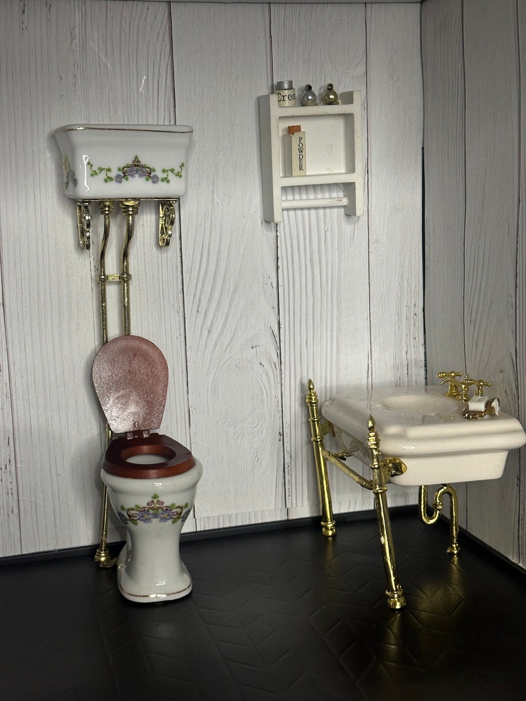Ceramic Dollhouse Bathroom Set 112 Scale Etsy