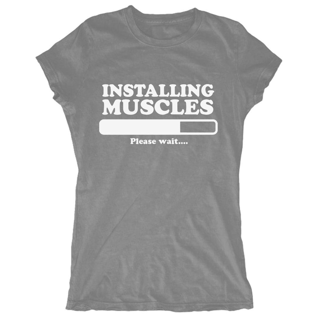 Gym Tshirt Installing Muscles Please Wait Tshirt Fitness - Etsy UK