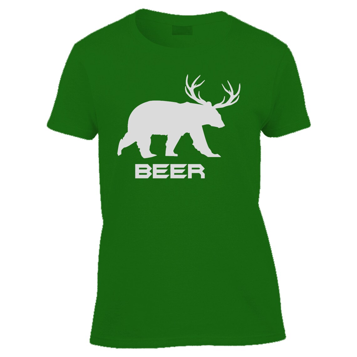 bear with antlers beer shirt
