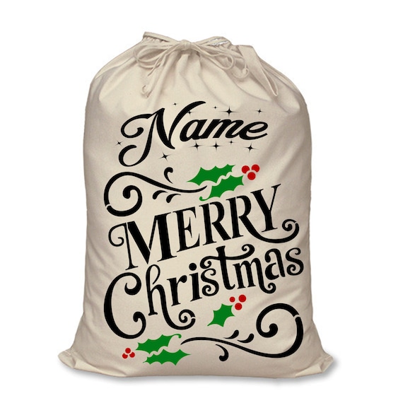 Large Santa sack Santas special delivery for name sack merry christmas stocking Christmas gift bag sack cotton sack kids stocking