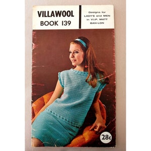 Villawool Classic Knitting and Crochet Pattern Book For Men and Women No 139, Vintage 1960s  Knitting Pattern, Vintage Crochet Pattern