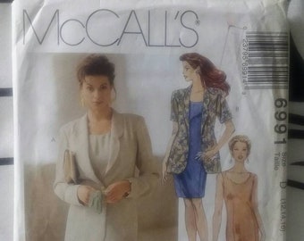 1994  Mccalls Dress Pattern, Mccalls 6991, Size 12 14 16, 34 36 38 Bust