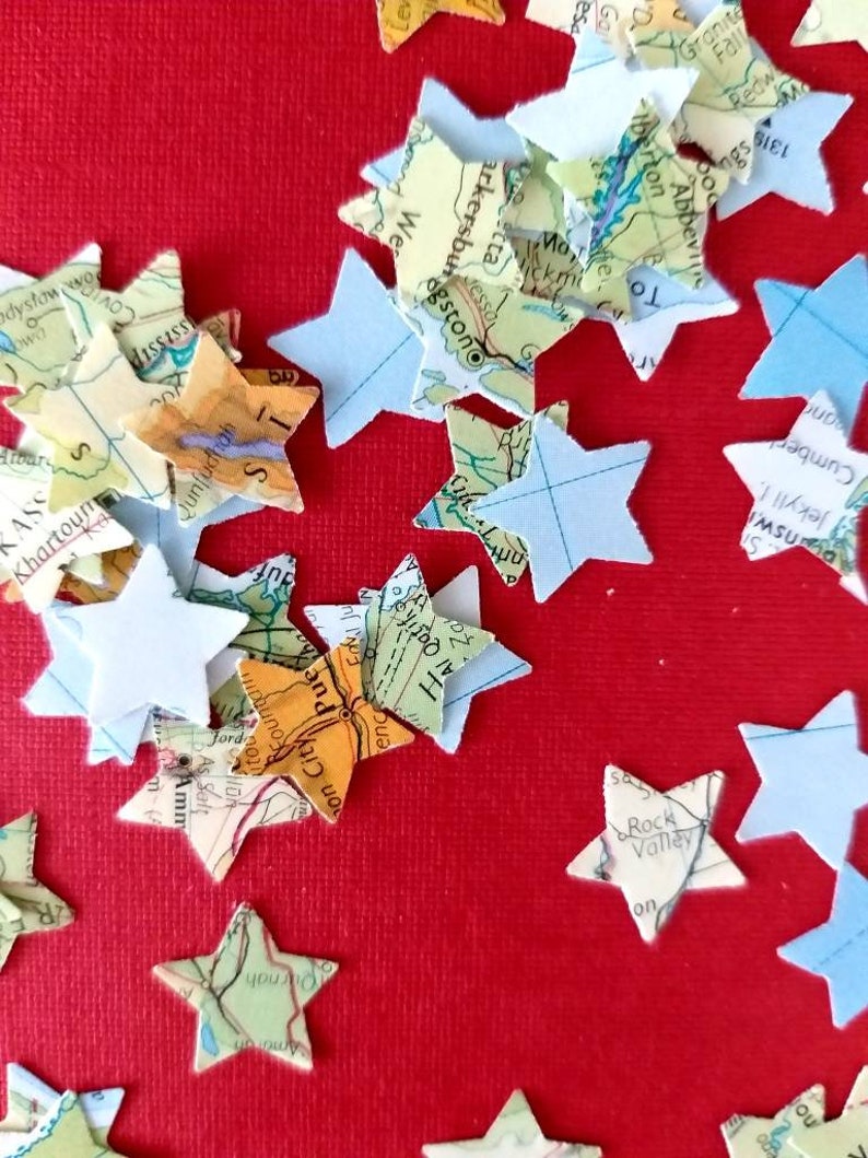 200 Vintage Map Star Confetti Wedding Confetti Baby Shower Confetti Atlas ConfettiBook Confetti Table Confetti