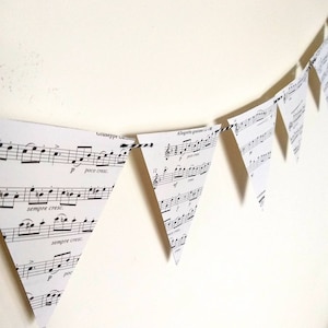 Ghirlanda di spartiti musicali, festoni di carta, striscione musicale, festoni musicali, ghirlanda di note musicali, decorazioni per feste, festoni per feste, ghirlanda musicale