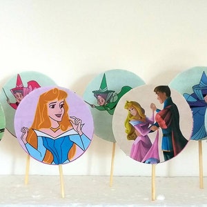 12 Sleeping Beauty cupcake toppers, Up-cycled book, Sleeping Beauty Cupcake Toppers, Sleeping Beauty Party, Princess cupcake Toppers, Aurora