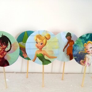 Disney Fairies cupcake toppers, Up-cycled book, Fairy Cupcake Toppers, Fairy Party, Fairy cupcake Toppers