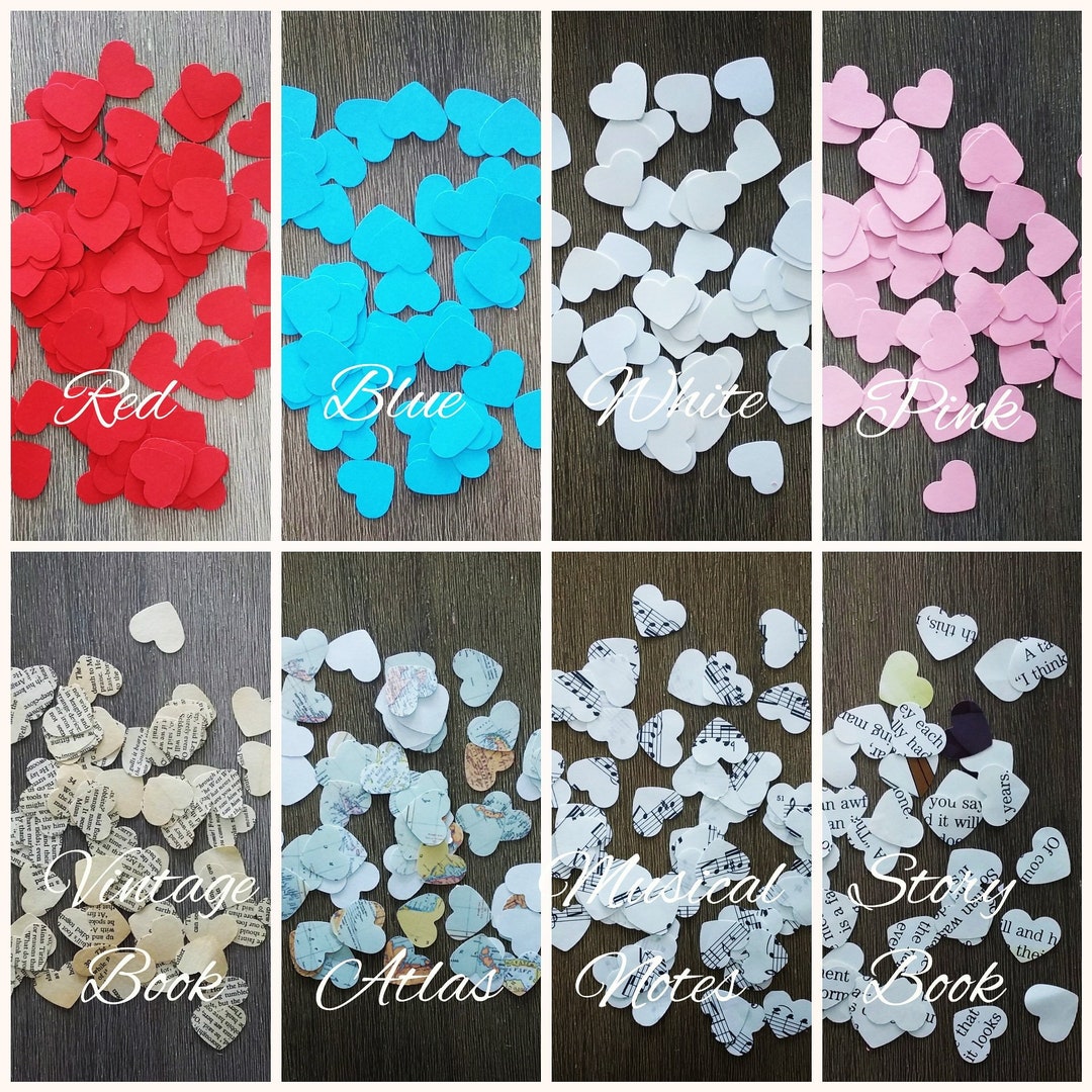 Heart Confetti, Wedding Heart Confetti, Baby Shower Confetti, Atlas