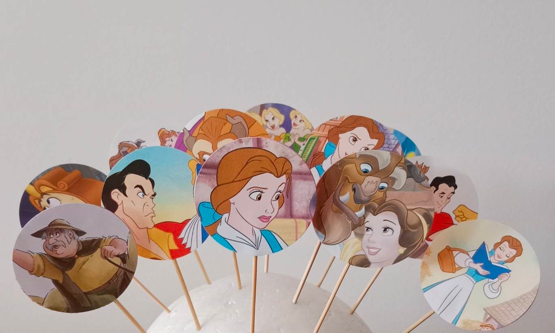 Beauty and the Beast Cupcake Toppers, Princess Cupcake Toppers ...