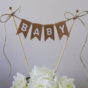 Baby Shower Cake Topper/Girl or Boy Cake Topper/Cake Bunting/Rustic Cake Topper/Cake Banner/Baby Bunting Cake Topper/Baby Banner Cake Topper