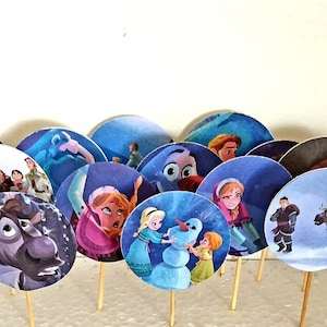 Frozen cupcake toppers, Up-cycled book, Frozen Cupcake Toppers, Frozen Party, Princess cupcake Toppers, Frozen Cake Topper