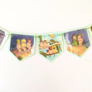 Gumnut Babies MINIATURE bunting- Gumnut Babies banner, garland party decoration, Gumnut Babies Pennants, Birthday Party Decor, Nursery Decor