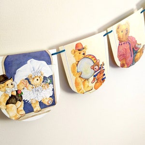Teddy Bear book banner, Teddy Bear Bunting, garland party decoration, Teddy Bear Pennants, Baby Shower Buntuing, Nursery Decor, Nursery