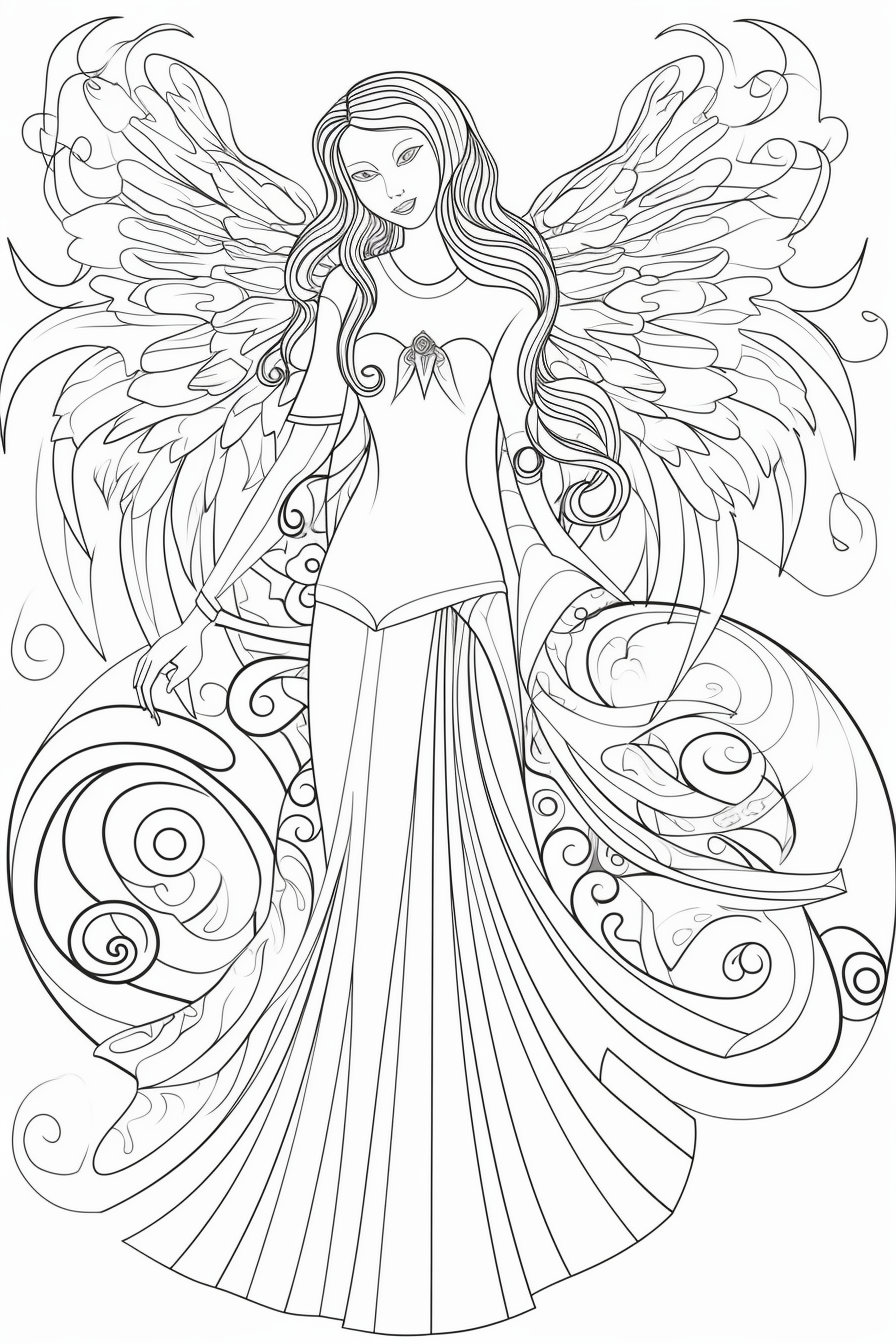 Whimsical Angels Printable Coloring Pages for Teens & Adults - Etsy