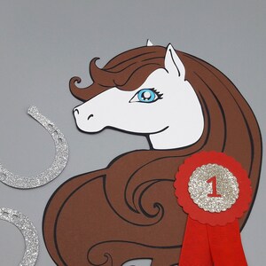 Cône d'école à motif CHEVAL en carton photo