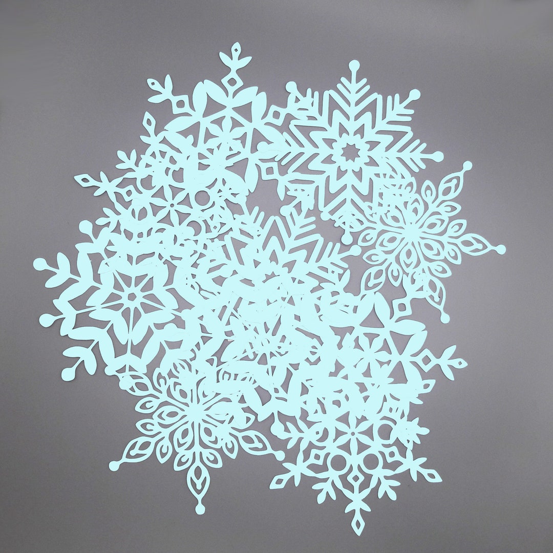 10 BIG SNOWFLAKES in 5 DESIGNS Winter Lightblue Wedding Decor Party - Etsy