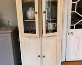 Glass Glazed Cupboard Cabinet Shelved Unit Curiosity (flaws)