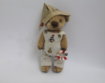 Художник Тедди Мишка антикварный плюшевый мишка коричневый Медведь в одежде винтажный медведь Маленький мишка из флиса