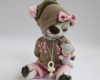 teddy bear in clothes free shipping cool bear teddy fleece 15 cm a good gift for her teddy bear handmade in a hat