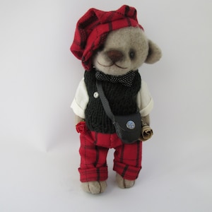 Handmade Teddy Vintage Style Teddy Decor Brown Teddy Wearing Clothes English Style Handmade Teddy Mini Teddy 5&quot;9 Inch