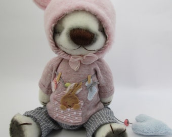 Ours en peluche fait main ours en peluche 15 cm ours en peluche miniature teddy teddy dans les vêtements teddy dans chapeau cadeau mignon