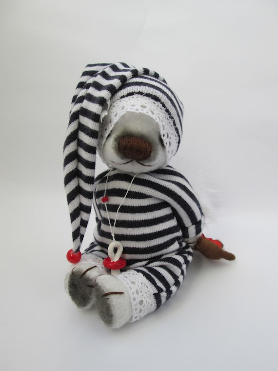 ángel oso de peluche hecho a mano con alas oso de peluche en rayas traje  hecho a mano oso de peluche artista hecho a mano oso de peluche peluche