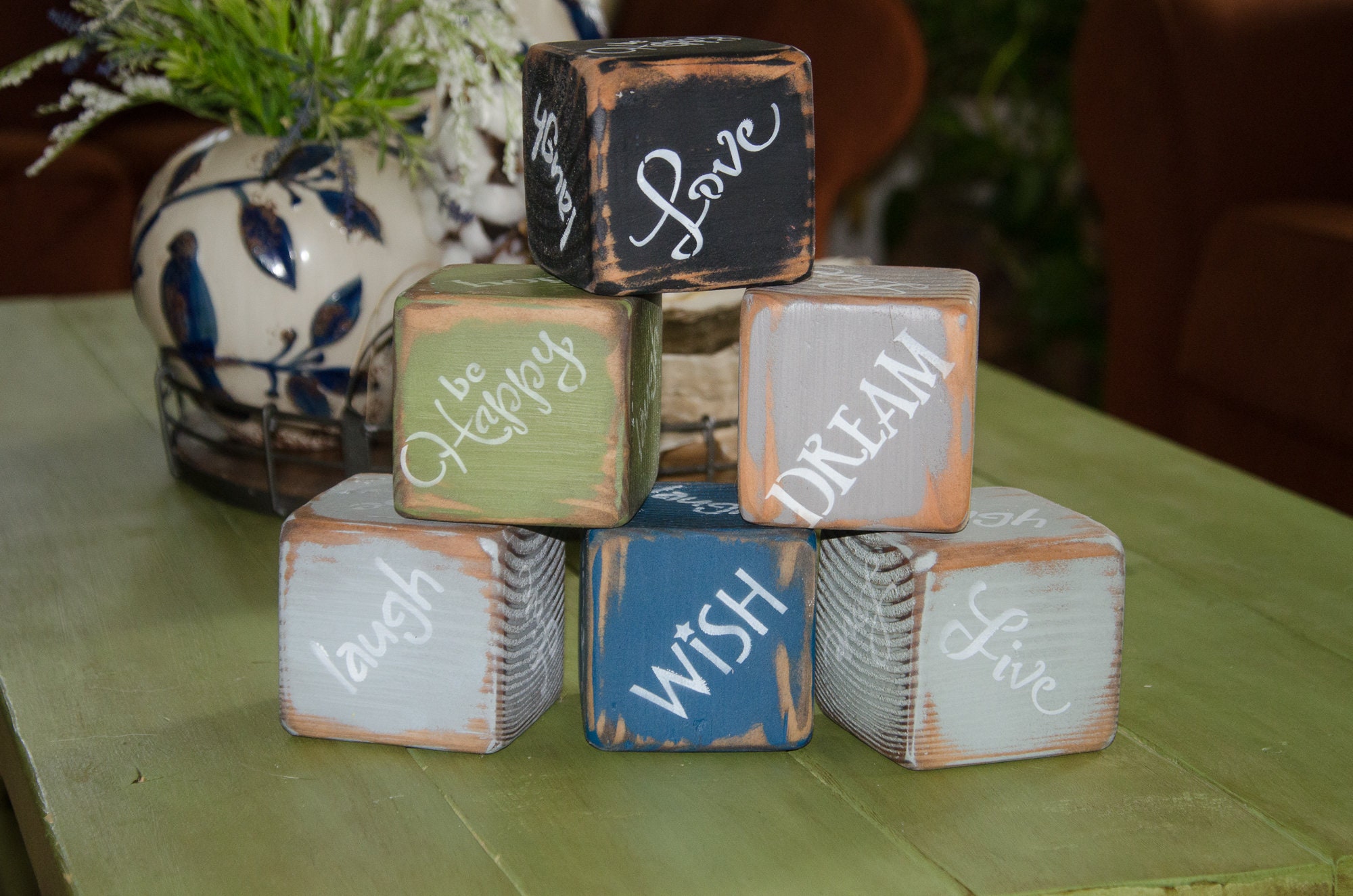 Wooden Inspiration Blocks Wooden Block Wooden Block Decor Etsy