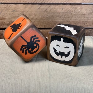 Wooden Halloween Blocks, Wooden block, Wooden Block Décor, Halloween Décor