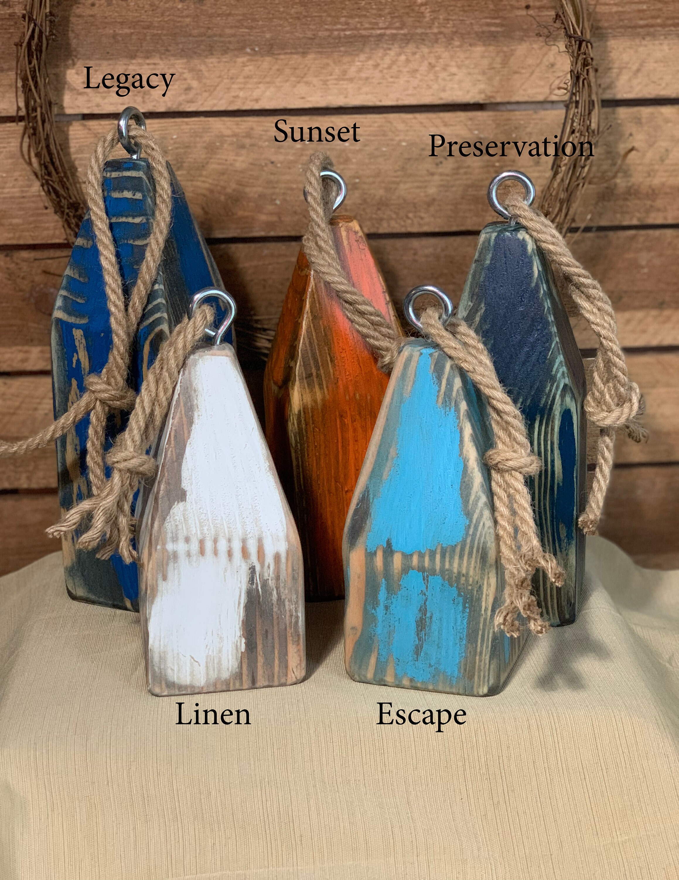 Vintage Style Lobster Buoys Set of 3 Nautical Décor Beach - Etsy