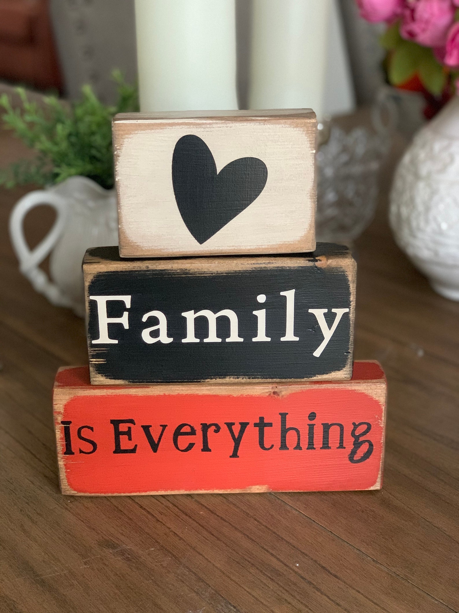Wooden Block Sign Stacked Block Sign Shelf Sitter Gift for Etsy