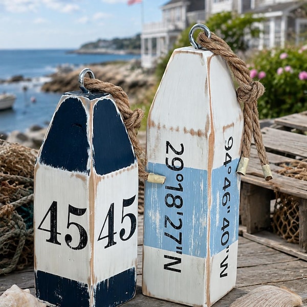 Bouée à homard personnalisée avec numéro de maison ou coordonnées | Décoration intérieure style marin et côtier