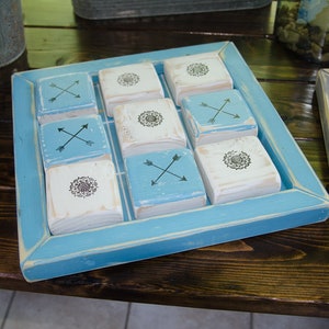 Rustic Wood Tic Tac Toe Board Game- Large - Pick your color