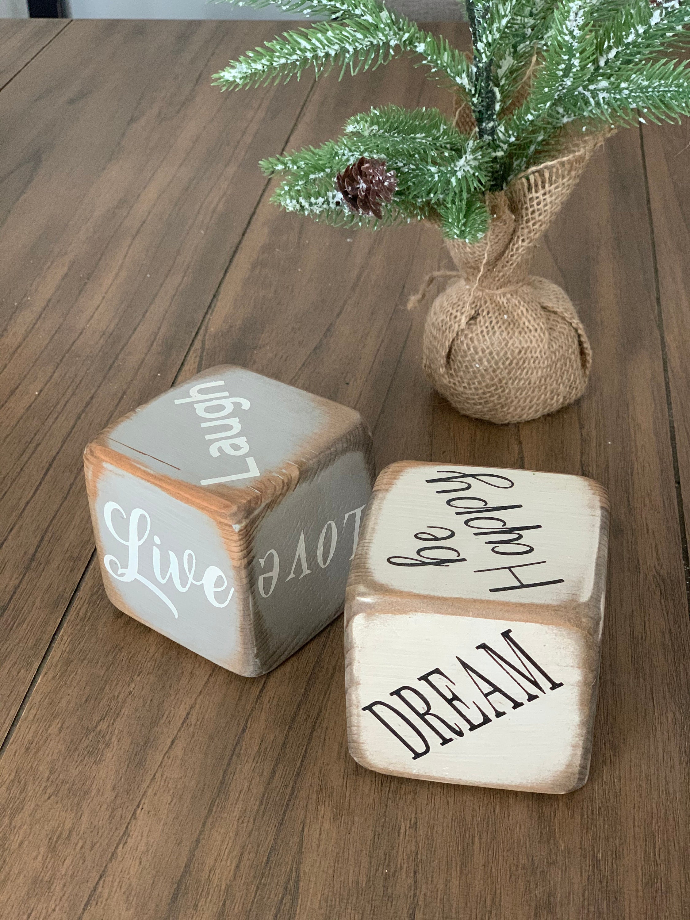 Wooden Inspiration Blocks Wooden Block Wooden Block Decor Etsy