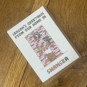 10 BENUTZERDEFINIERTE WEIHNACHTSKARTEN Weihnachtsgrüße an Ihren Standort personalisiert Festlicher Kamin Maßgeschneiderte Weihnachtskarte mit schnellem Versand Schneller Versand