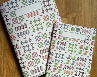 Set de regalo de manta galesa - Cuadernos y papel de regalo a juego - Papel kraft reciclado