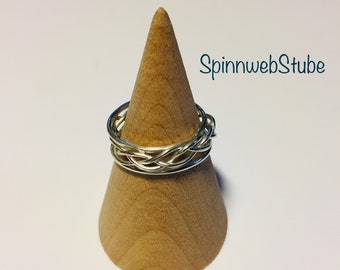 Silver rings "braiding", stacking rings hand forged