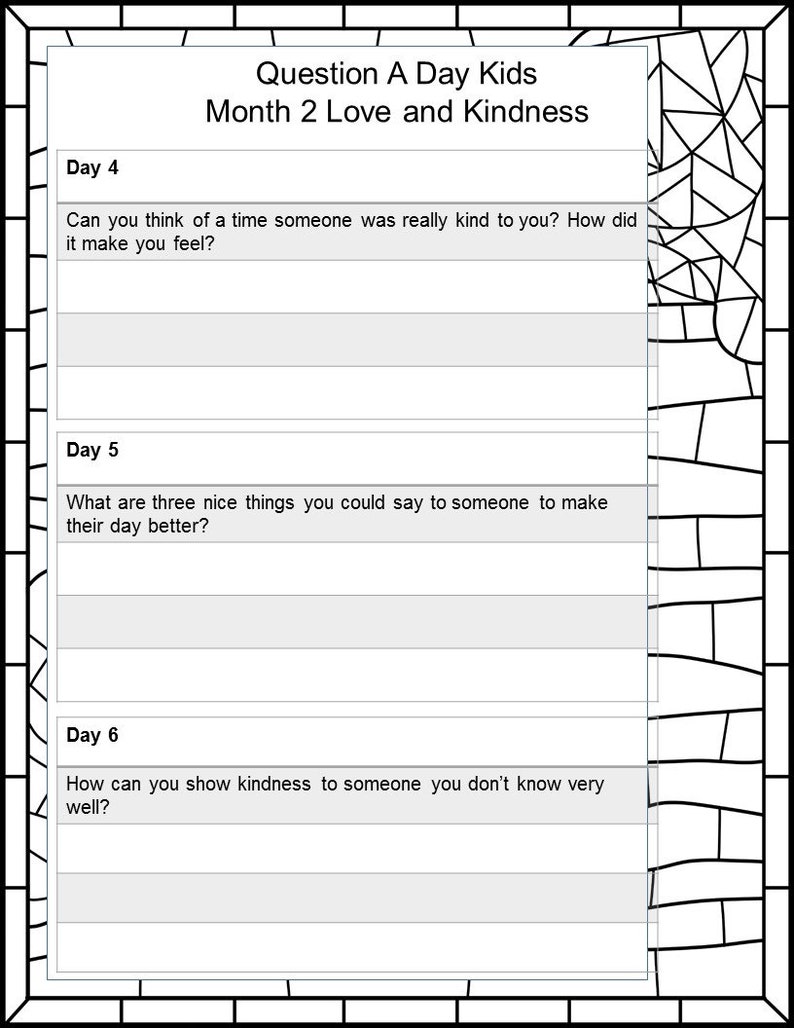 Question a Day for Kids, Instant Download, Printable, Journal, Guided ...