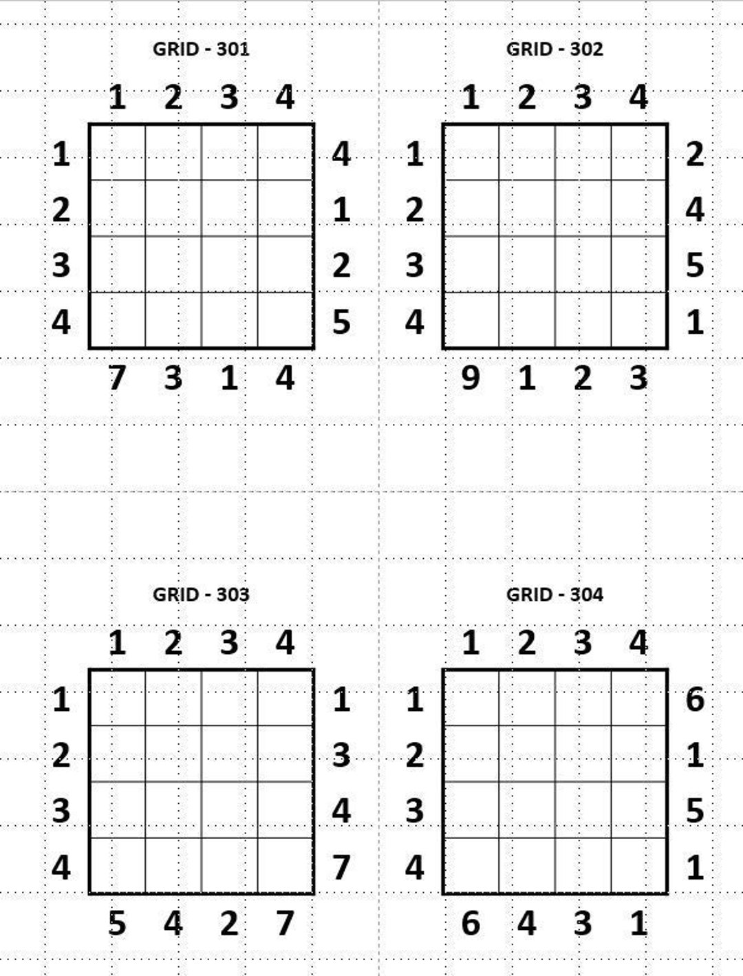 Kakurasu Puzzles Printable With Answers - Etsy