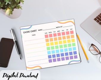 Beach Girl Themed Kids Checklist Responsibility Chart Fully Editable ...