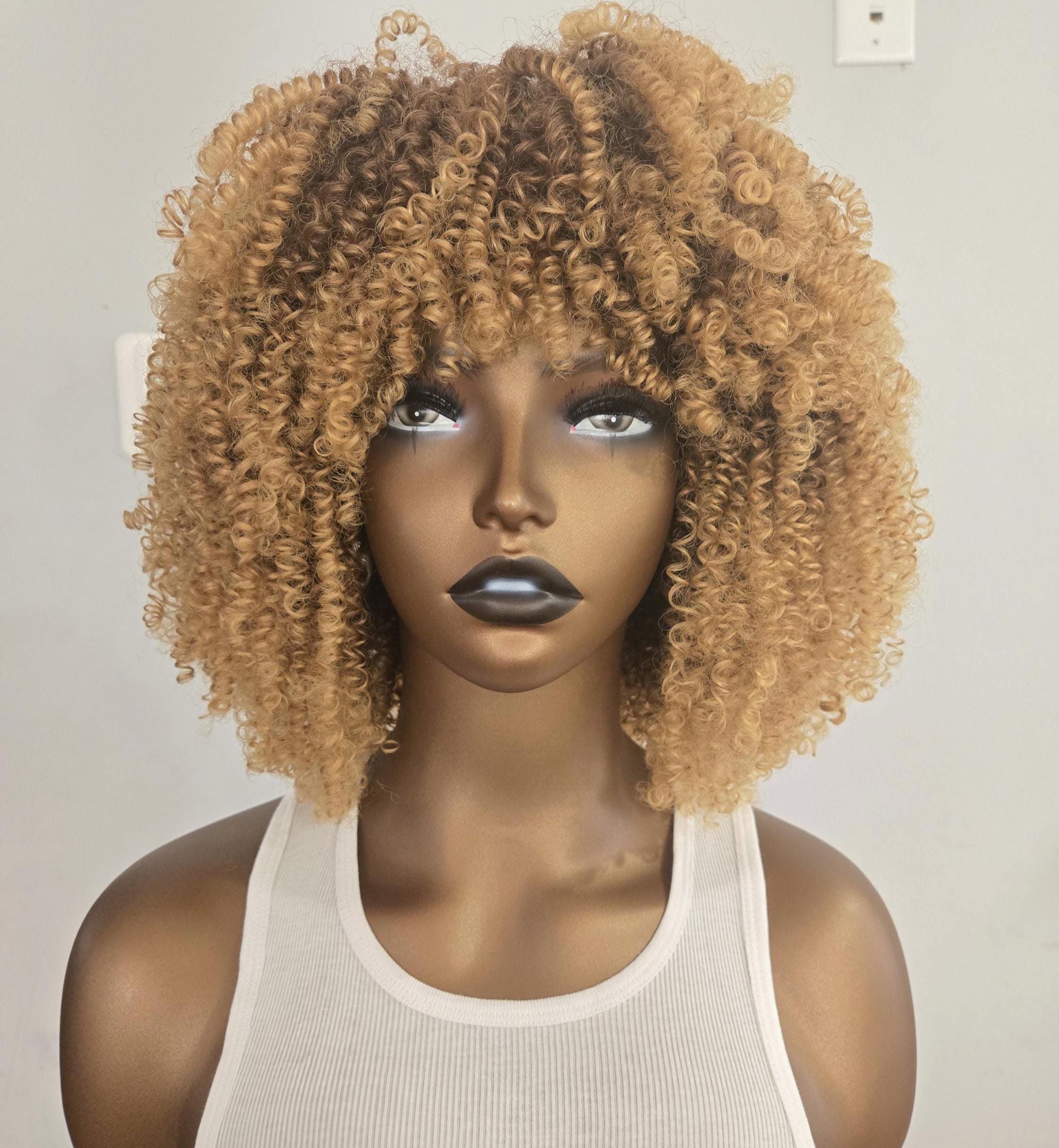Spiral Curly Blonde Wig - Etsy