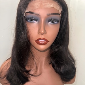 Ready to ship 100% human hair   16inche Bob  raw donor hair  Wig – Natural Hairline, human hair Soft & Voluminous