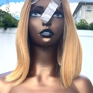 Ready to ship Blonde  Bob donor Lace Front Wig – Natural Hairline, human hair Soft & Voluminous
