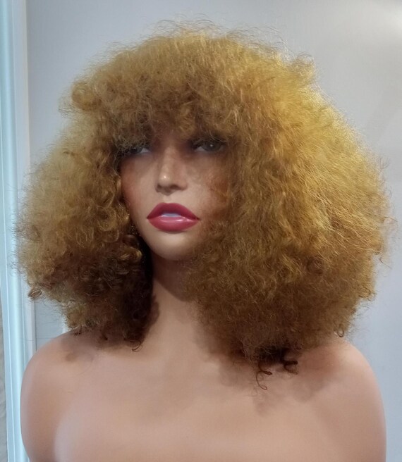 Blonde Textured Curly Afro Wig Amazon.com : Short Loose Curly Wigs Big Curly Wigs for Black  main image 2