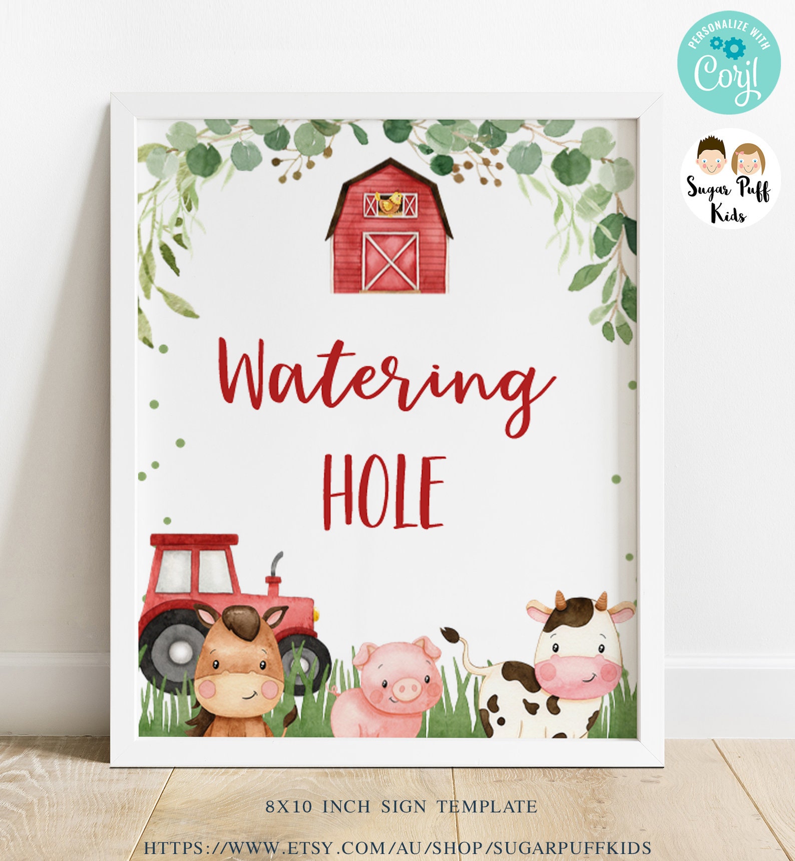 Editable Red Farm Birthday Thank You Card Boys Instant Download Red ...