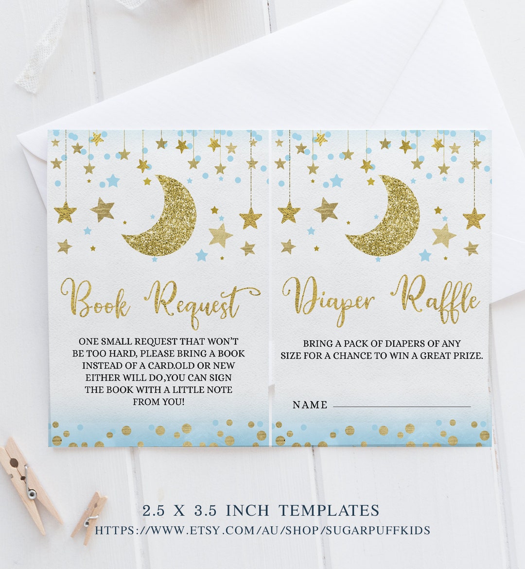 Printable Over the Moon Book Request, Gold Glitter Moon Stars Book for ...