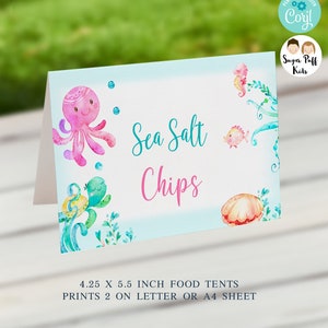 Under the sea food tent, Sea creatures birthday party food tent, Octopus food tents, Under the sea party decor food tents, sea turtle, US1