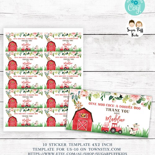INSTANT DOWNLOAD EDITABLE Barnyard Birthday Cupcake Toppers - Etsy