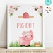Printable Farmyard Party Sign, Instant Download Cute Farm Floral Pig ...